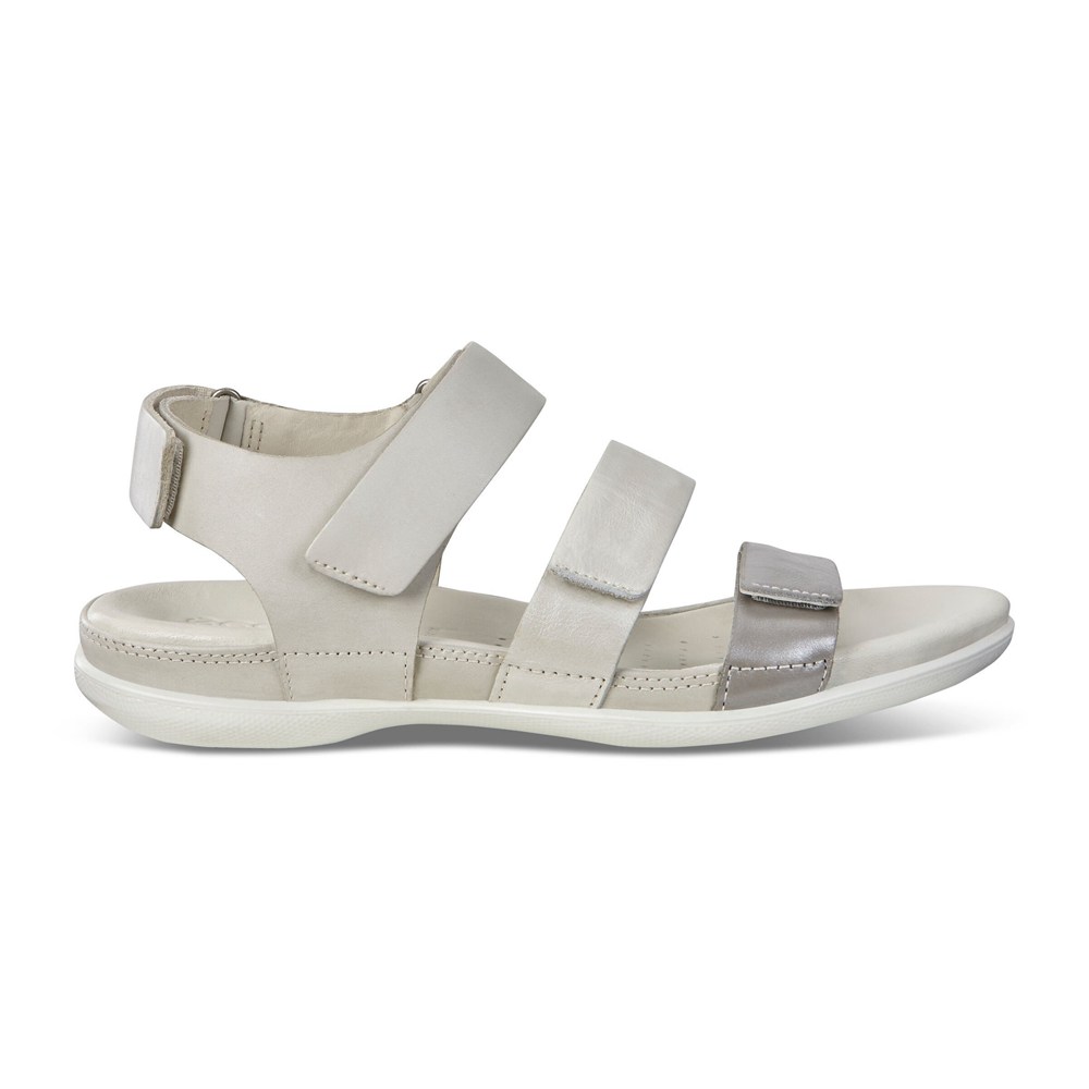 Sandalias Mujer - ECCO Flash Flat - Blancos/Plateados - PLC208761